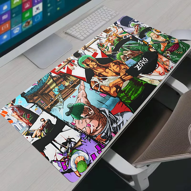 Mouse Pad PC Gamer Anime Desk Mat Non-Slip Rubber Laptop One Piece Zoro Playmat for Office Computer Accessories Gaming Mousepad
