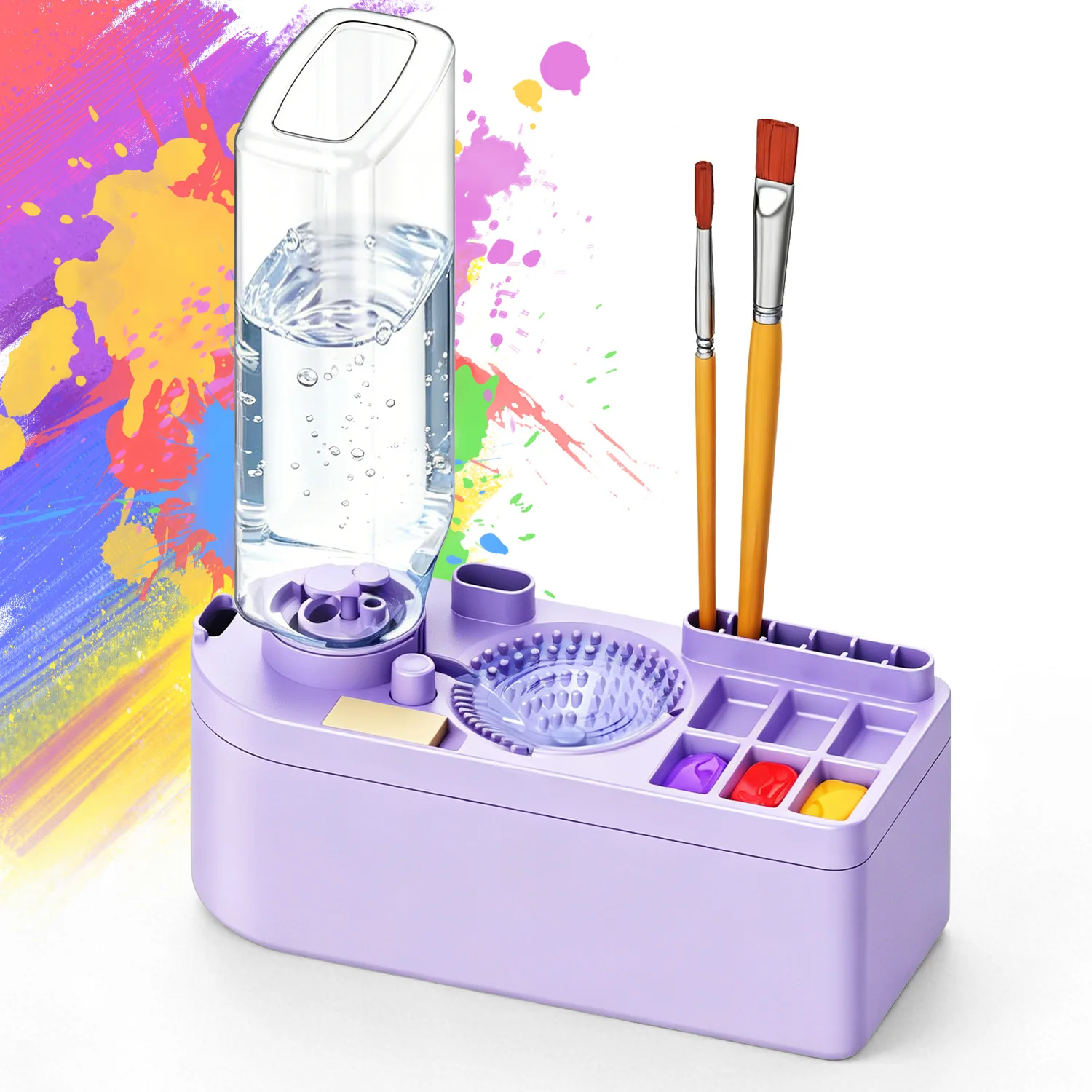 Multifunktionaler Pinselreiniger, 450 ml, tragbarer Farbwaschbecher, Palettenpinselhalter, Kunst- und Zeichenzubehör, für den Schulanfang – Detail 12