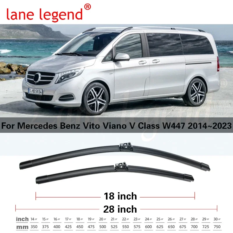 Car Wiper Blades for Mercedes Benz Vito Viano V Class 2014~2023 W447 Front Windscreen Wipers Car Accessories 2015 2016 2017 2018