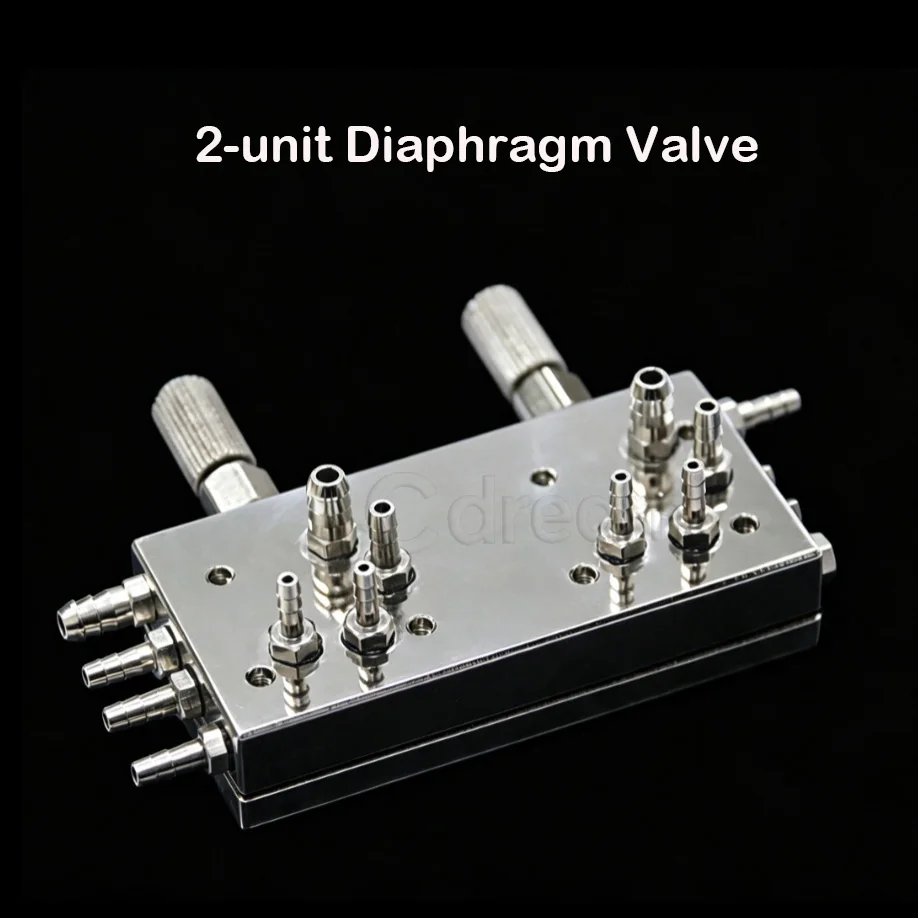 Valvola a Diaframma Dentale 2 Unità/3 Unità/4 Unità in Acciaio Inox per Controllo Aria-Acqua per Accessori Unità Dentale
