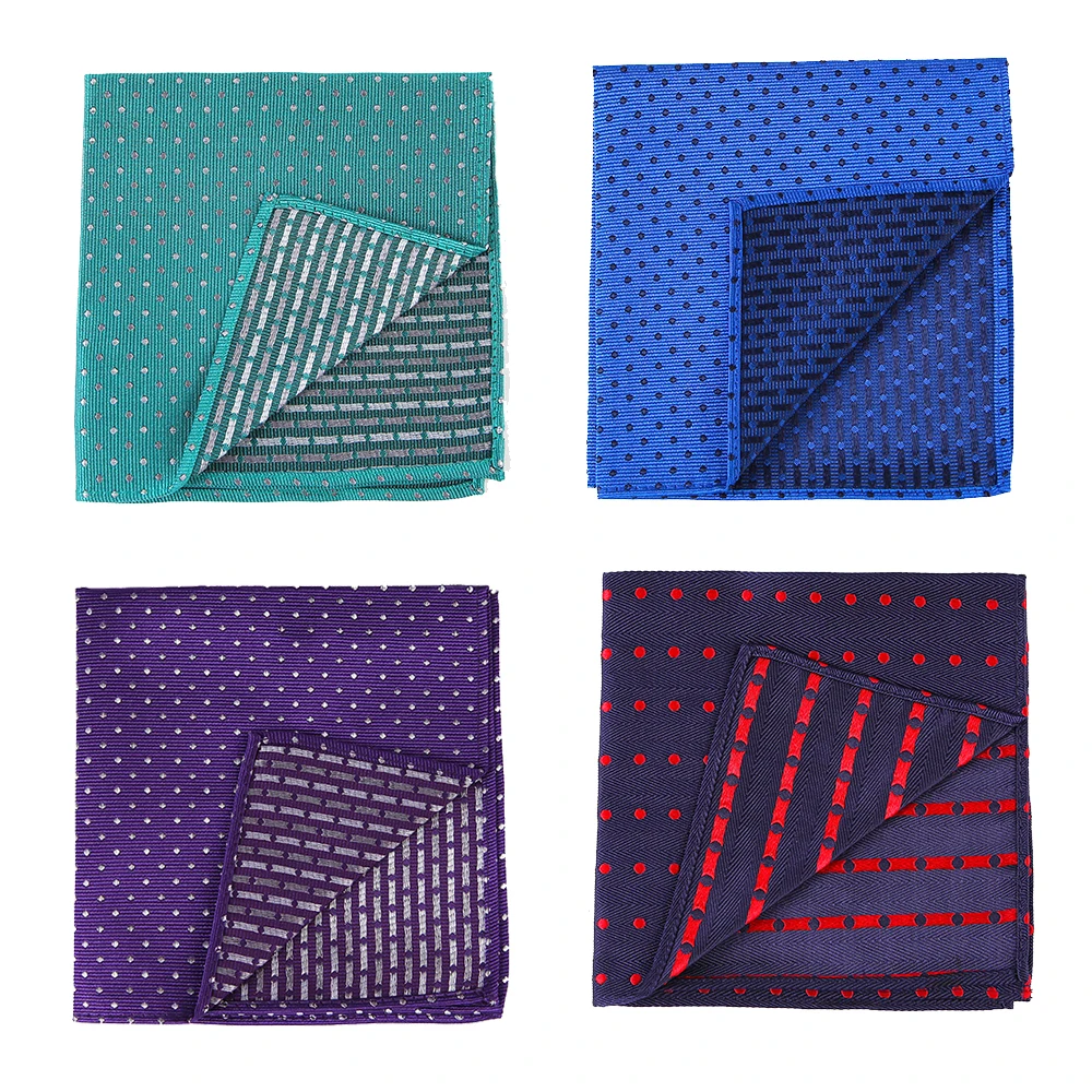 Tailor Smith Men's 100% Silk Dot Pocket Square Handkerchief for Business Suit Wedding Elegant Hanky