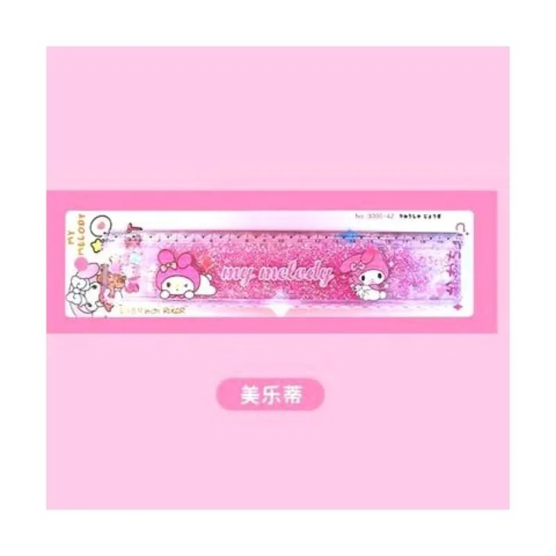 Sanrio series cinnamoroll HelloKitty cute cartoon pattern student small and portable special quicksand ruler school supplies