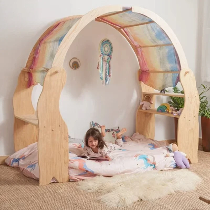 Kindergarten wooden tent children's play table Kindergarten playroom and bedroom library furniture