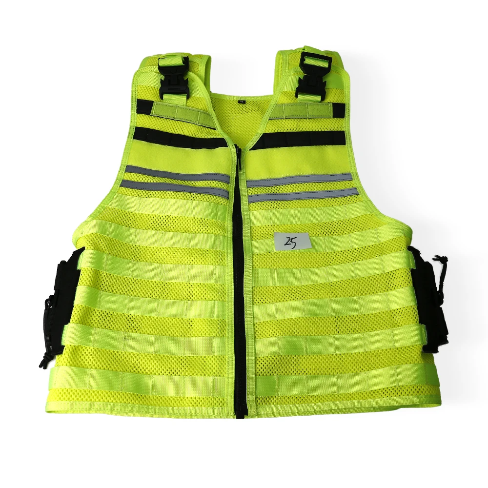 Tatical Reflective riding vest Safety Protection Vest MOLLE Waistcoat Adjustable Size Working Breathable Net Fabric Top