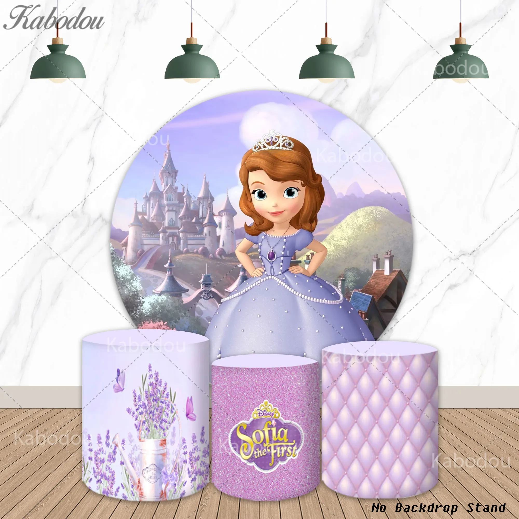 Fondo redondo de Sofía para niñas y niños, decoraciones para fiesta de 1er cumpleaños, cartel para Baby Shower, póster, fondo, accesorios para fotomatón