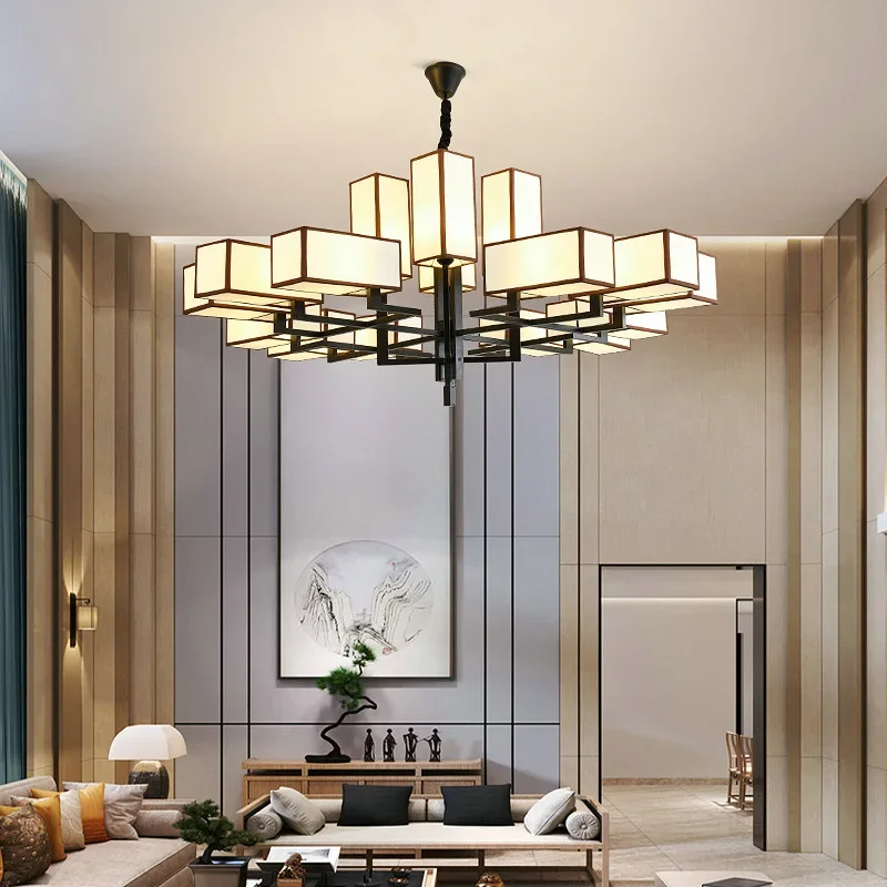 New Chinese creative living room lamp designer likes style simple atmosphere bedroom lamp hotel lobby project chandelier