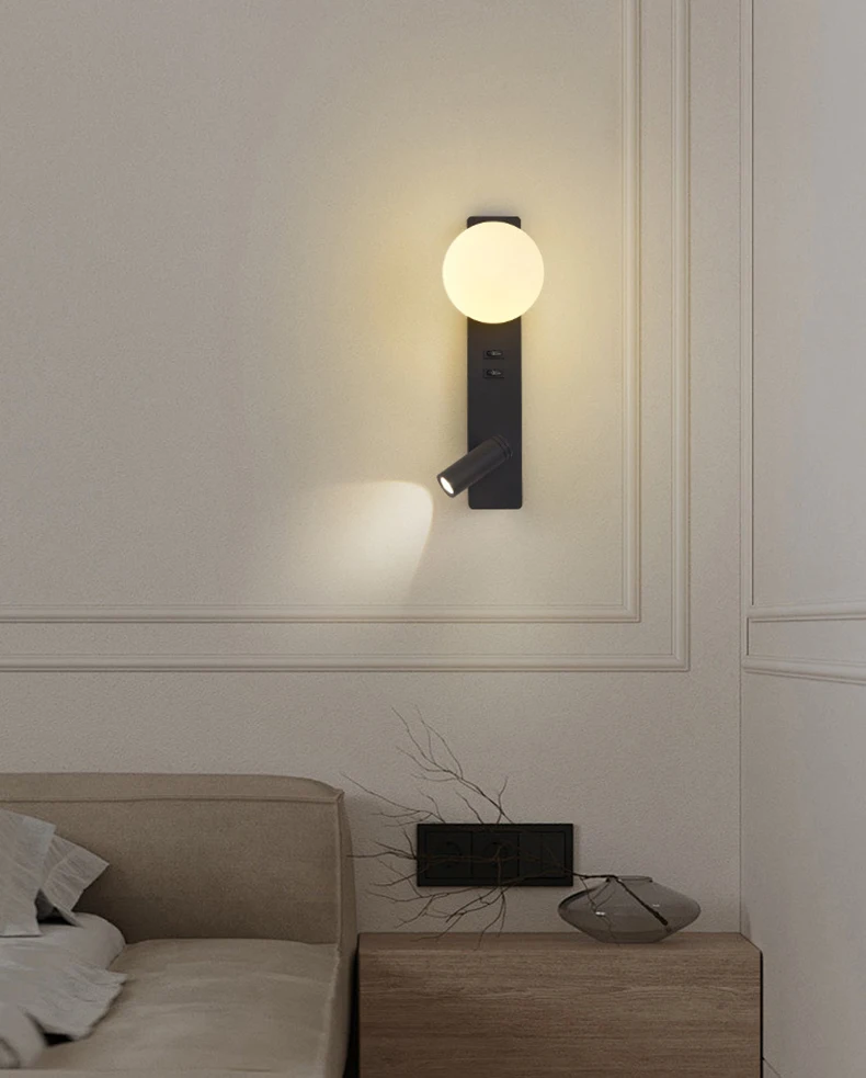 White Acrylic Ball Wall Light G9 Bulb 3000K
