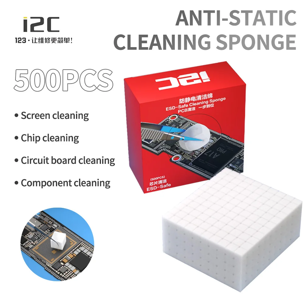 I2C Anti-static Cleaning Sponge High Temperature Resistant for Mobile Phone Repair Screen Chip Circuit Board Cleaning Tool