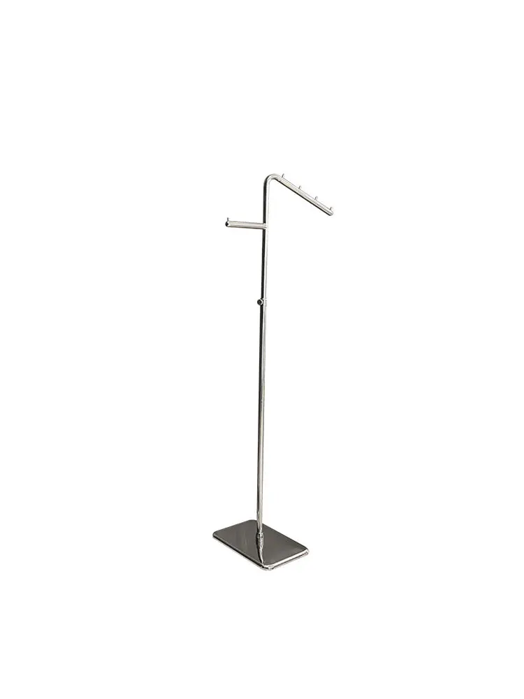 

Clothing store display rack, floor-to-ceiling positive adjustable hanger, stainless steel mirror coat and cap