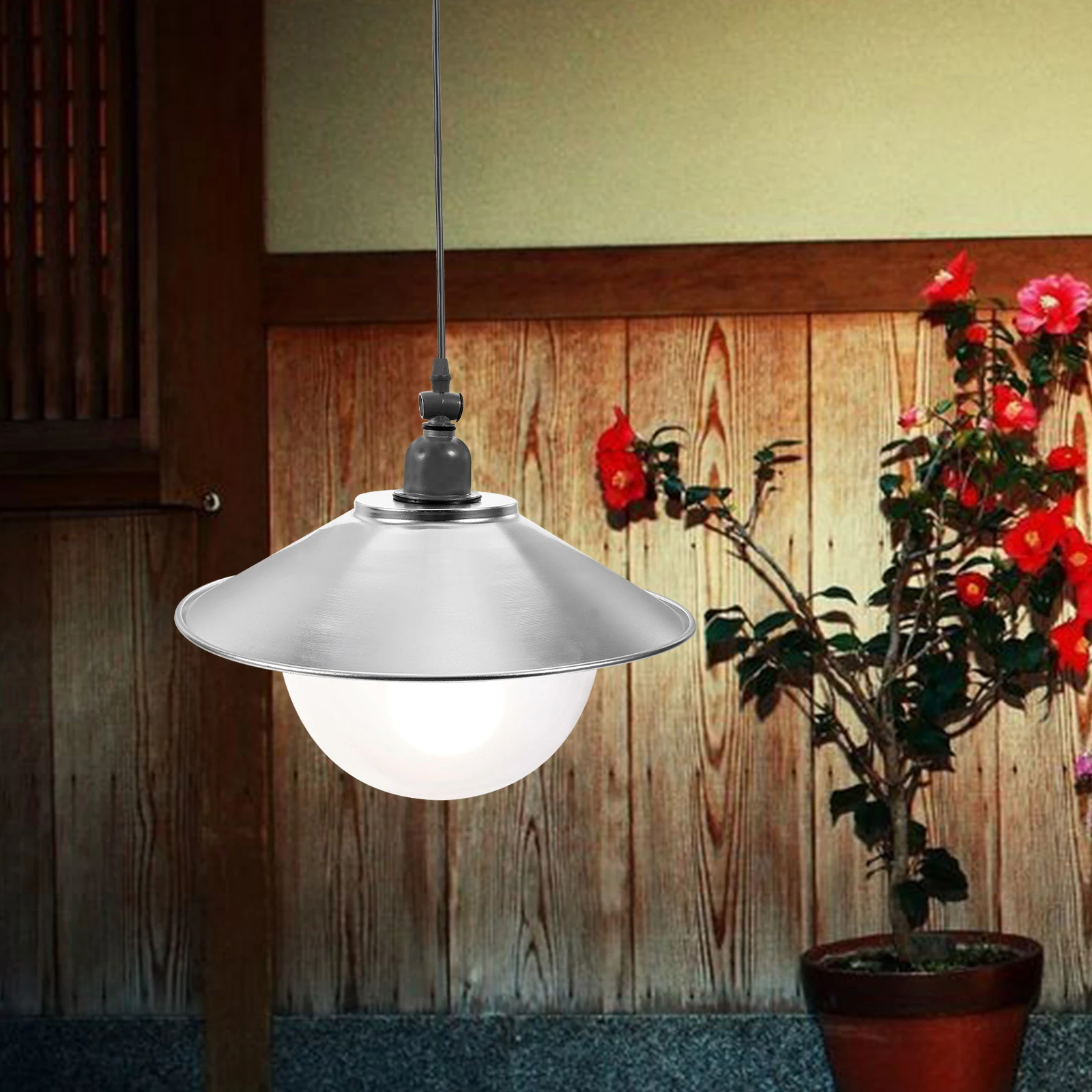 

Stainless Steel Lampshade 4 5cm Hole Diameter Waterproof Outdoor Lighting Covers for Streetlamp Poles Industrial Rustic Shades