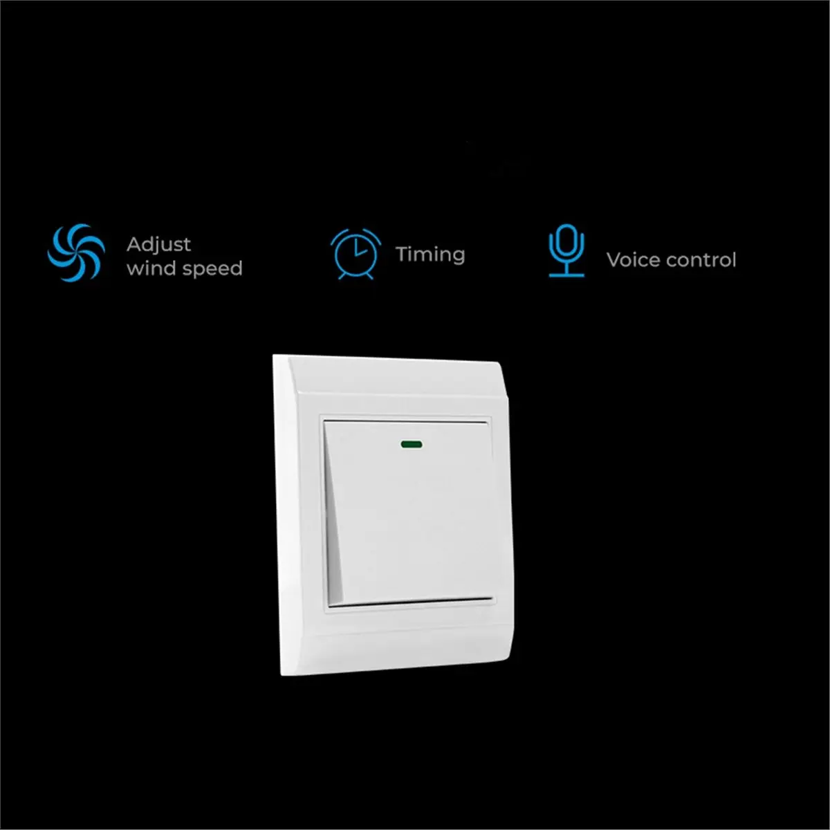 AA80 Tuya Smart WiFi Fan Ceiling Fan Switch Module Dual-Mode Reset Voice Switch Controller for Home White