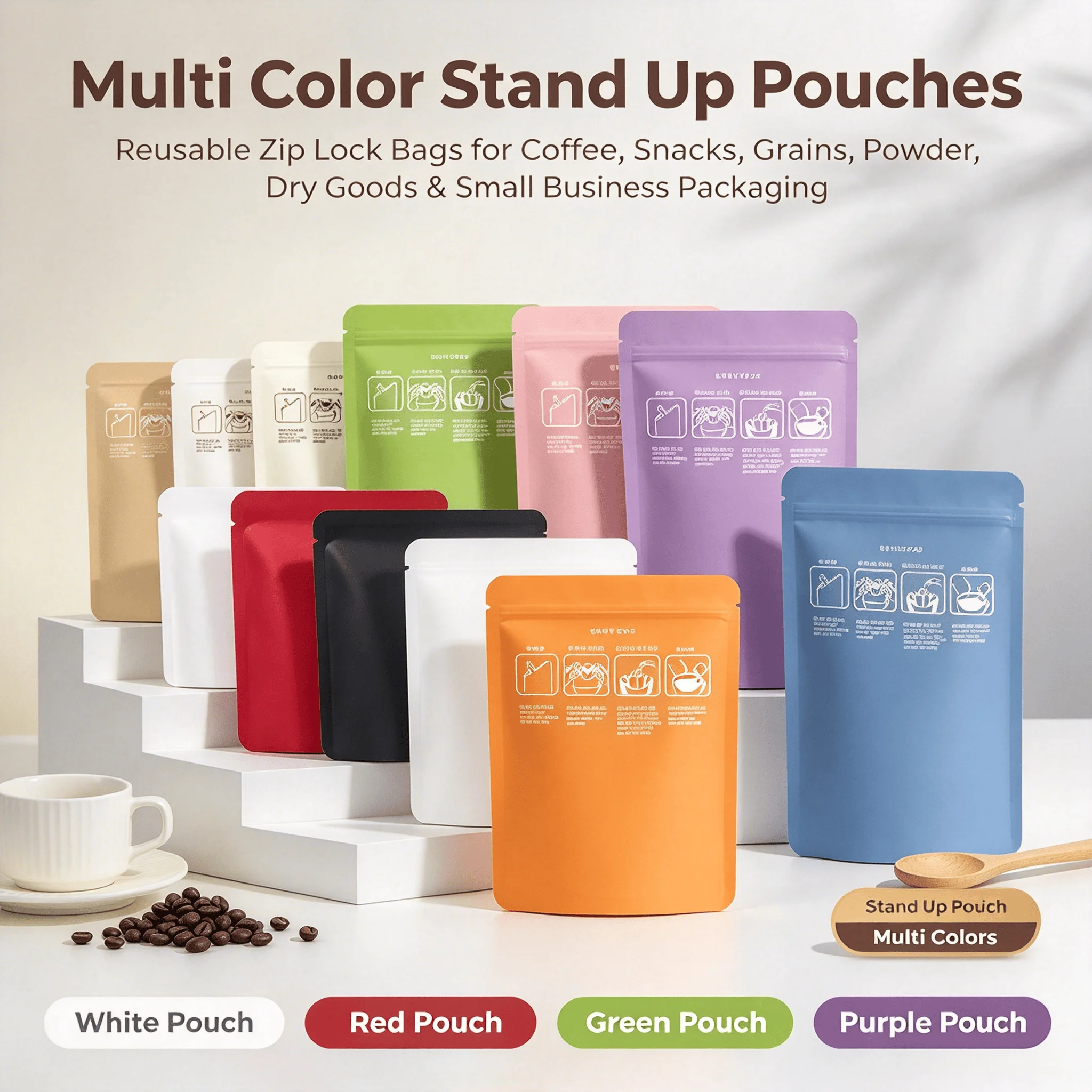 100Pcs Top Open Aluminum Foil Coffee Bags Home For Tea Powder Sugar Nut Packaging Heat Sealing Storage Pouches Portable Drip Bag