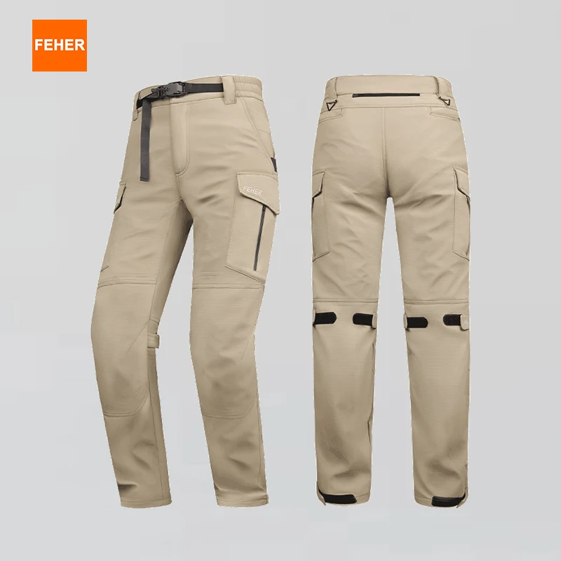 

FEHER Men's Motorcycle Work Pants Summer Comfortable and Breathable Windproof Motorbike Trousers Suitable for Riding and Hiking