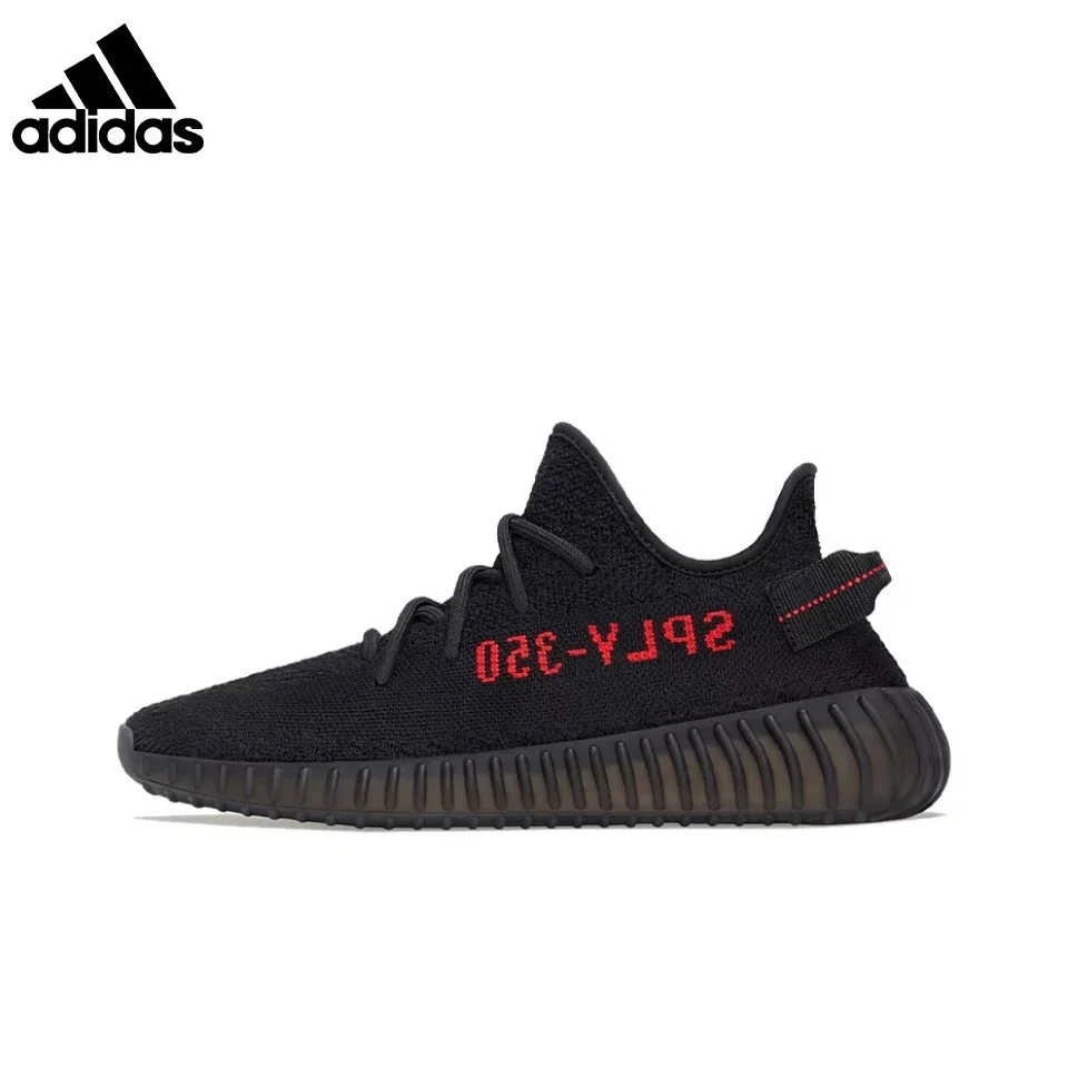 Adidas Yeezy Boost 350 V2 Men's and Women's Low Top Life Casual Shoes Breathable Comfortable Sneakers Gray Orange Colorway