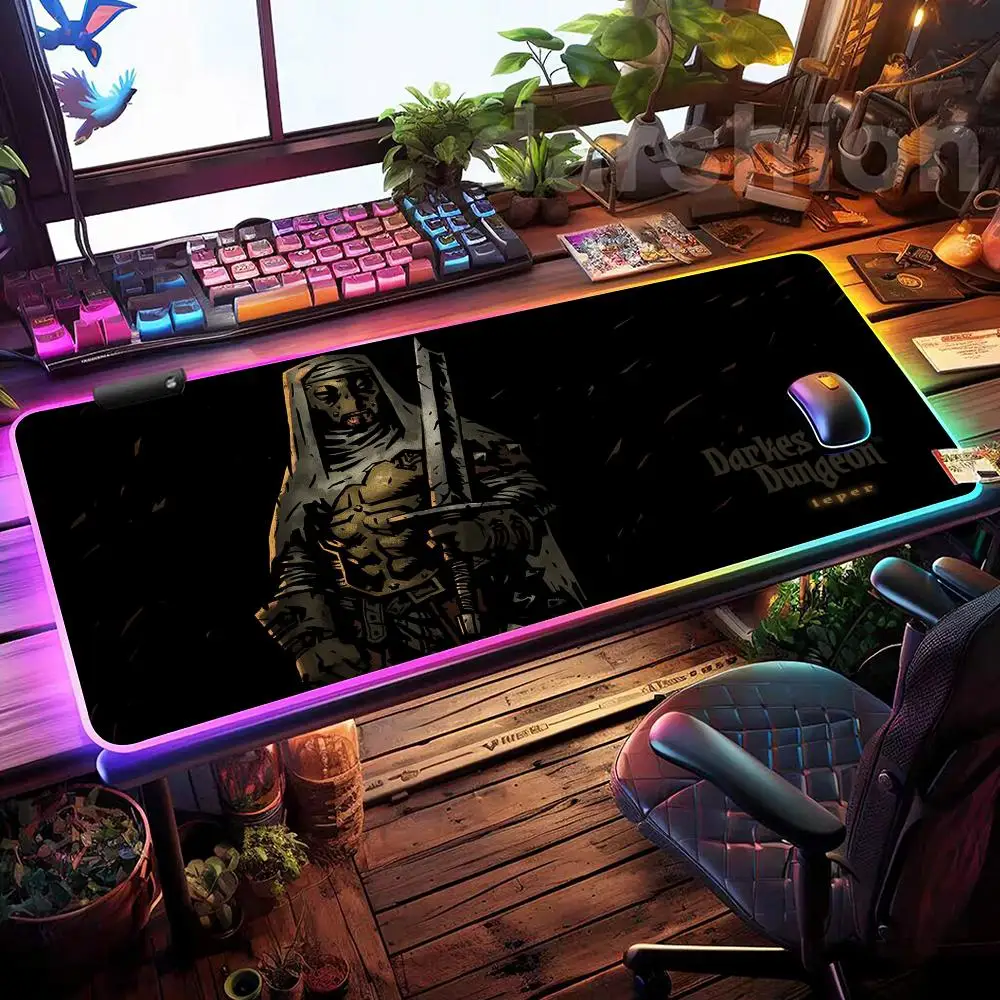 

Коврик для мыши Game Darkest Dungeon, игровой коврик для мыши RGB, настольный коврик HD Gamer, большой светодиодный светильник, коврики для мыши XXL