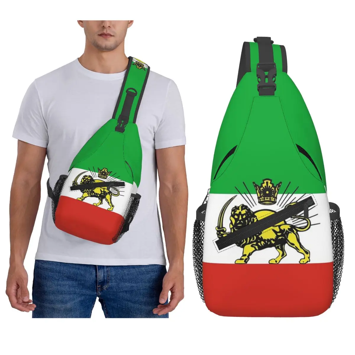 

Флаг Персии Ирана Пехлеви нагрудная сумка мужской слинг рюкзак через плечо нагрудная сумка дорожный походный рюкзак сумка на плечо