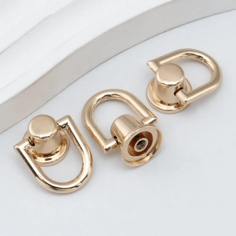 D Rings for Purse Making 4pcs Rotatable D Rings with Screws Purse Making Hardware Set Diy Leatherwork Craft Bag Accessories