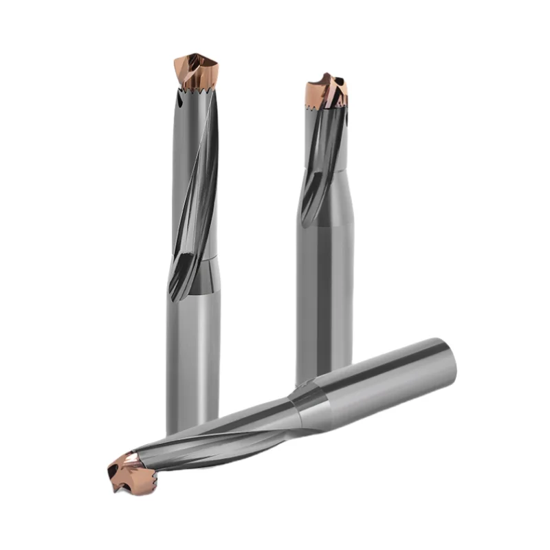 Interchangeable head solid carbide numerical control drilling tool blade cutting deep hole crown bit, crown bit blade processing