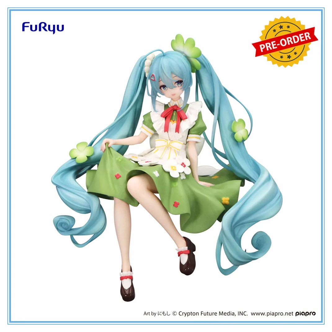 Original Furyu Hatsune Miku Noodle Stopper Figure Flower Fairy Clover Figure Anime Action Figure Desktop Collector Figurine