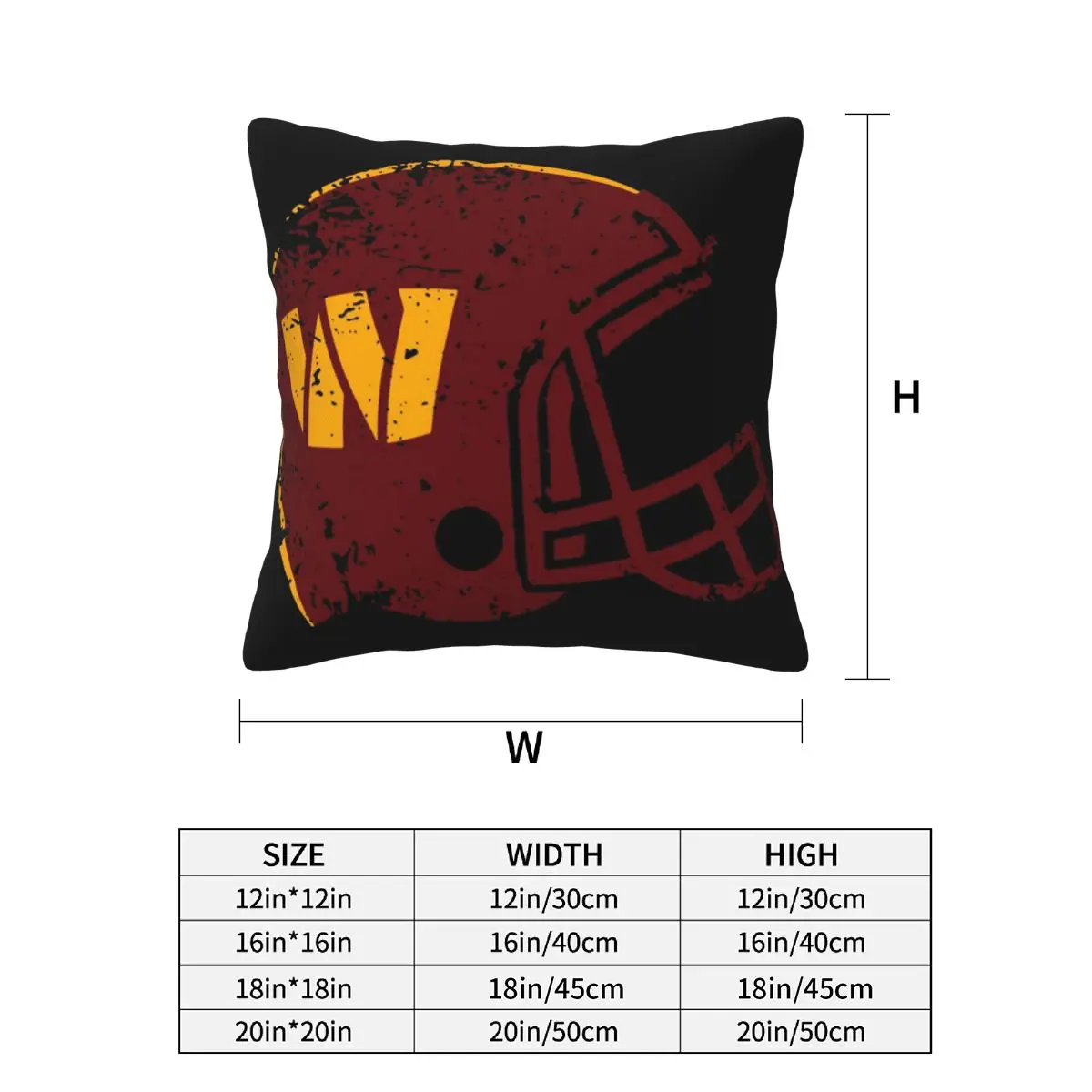 Washington Commanders Helmet 2 pcs Square Pillowcase Pillow Cover Cushion Decor Comfort Throw Pillow for Home Car