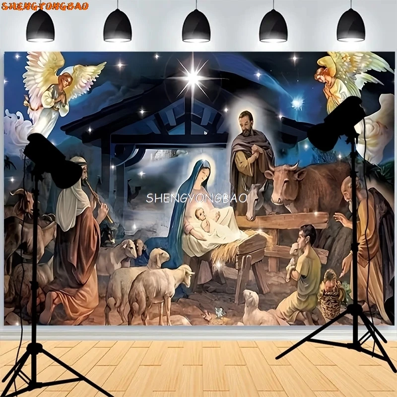 겨울 눈 창 크리스마스 날 배경 벽난로 거실 장식, 가족 파티, 새해 사진 배경, AG-03