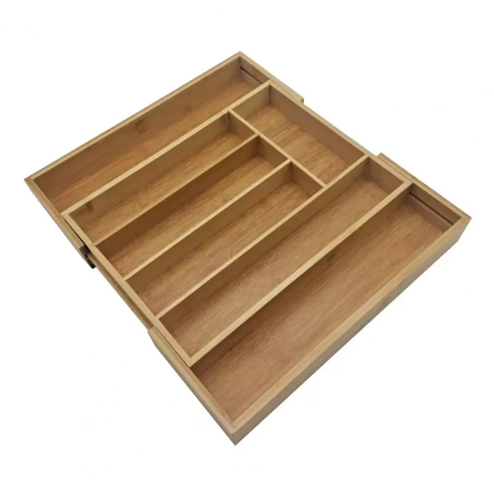 Adjustable Drawer Divider Bamboo Drawer Organizer Expandable 5-7 Compartments for Kitchen Utensils Jewelry Tools for Flatware