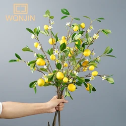 Lemon Branches With Fruit Simulation Green Plants Fresh Home Decoration Photo Props Plastic Fruit Flower Arrangement Fake Flower