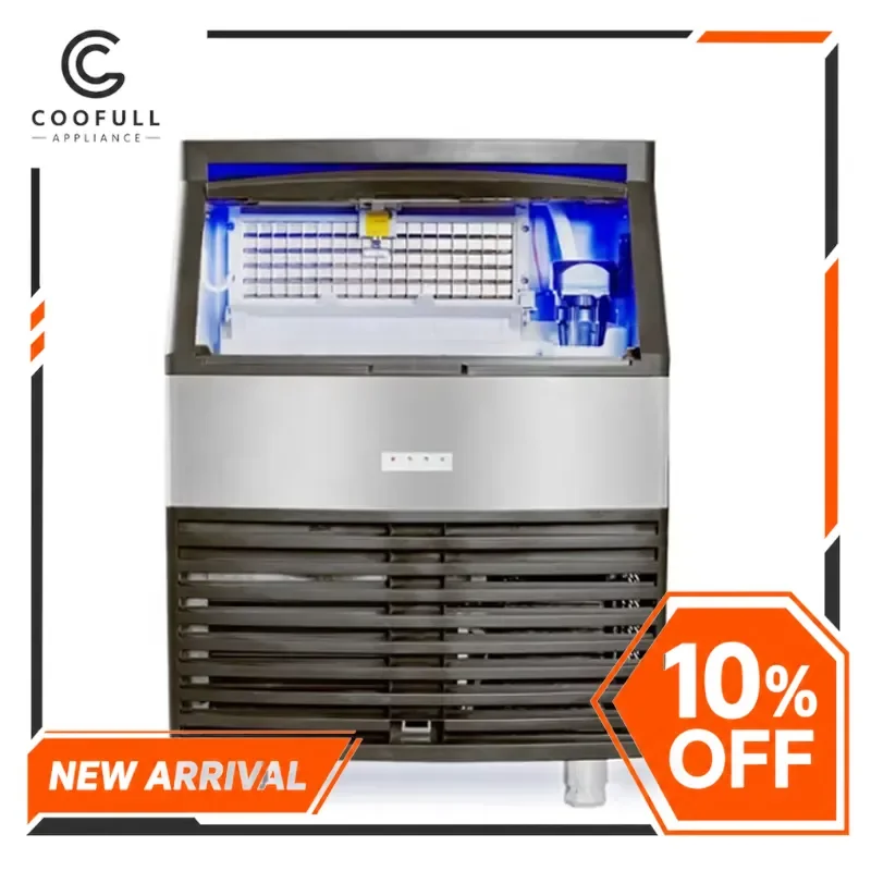 130kg Cube Ice Maker Machine 60kg Storage Industrial Bristol Compressor Commercial Bar Restaurant Hotel Heavy Duty Equipment