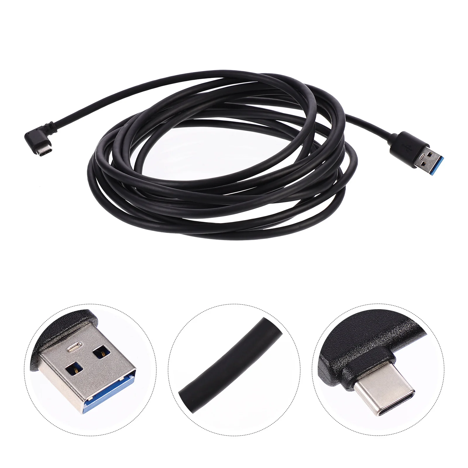 

1pc Cable Usb Type C Usb 3.0 To Type C Data Line Elbow Charging Cable Durable Fast Charging Lightweight 90 Degree