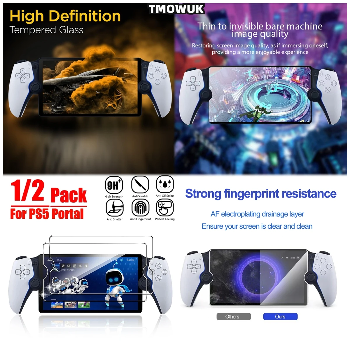 

Ultra Clear Tempered Glass With Anti-Fingerprint Design For Sony PlayStation Portal 5 PS5 Screen Protector