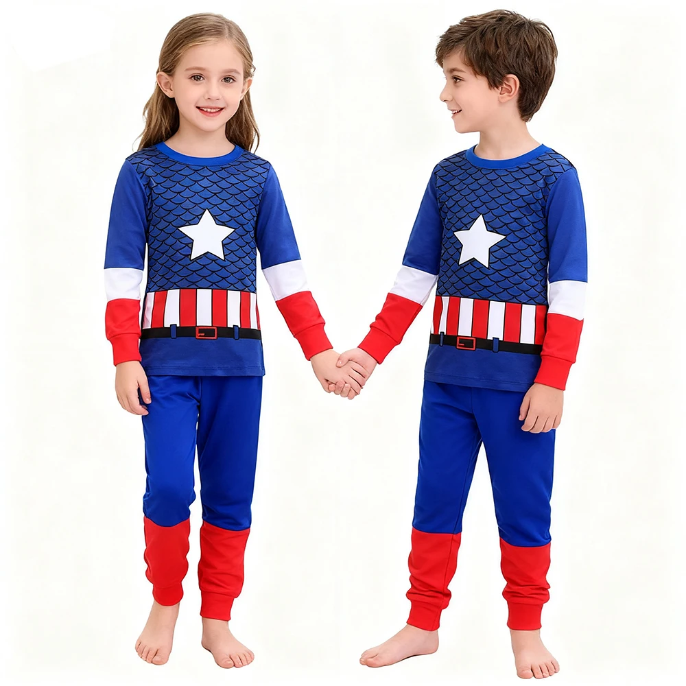 

Children's Cotton Pyjama Sets Cartoon Disney Casual Loungewear Kids Long Sleeve CoMfortable Sleepwear Autumn Winter Pijamas 2-7T