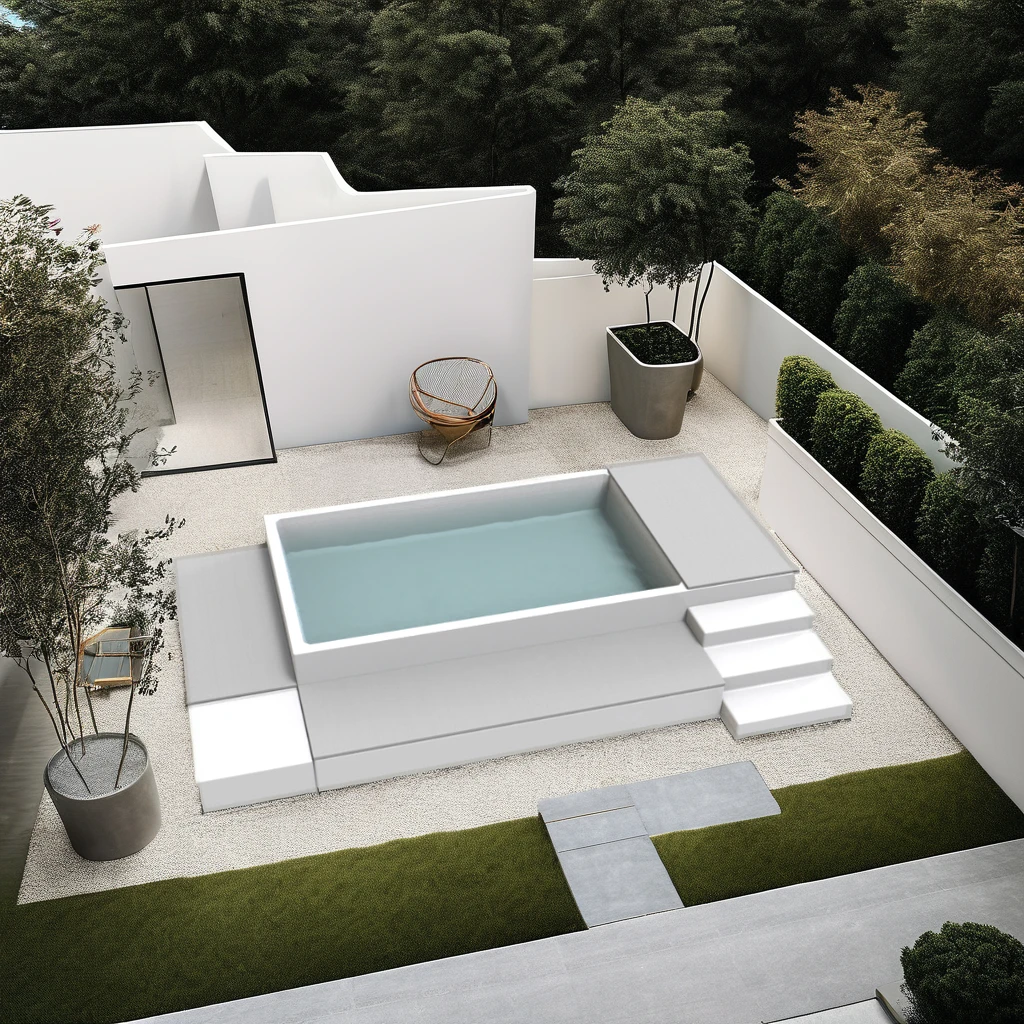Luxury Resort Prefab Mini Fiberglass Swimming Pool Dog & Children-friendly Small Piscina Piscine with Spa Plunge Ground