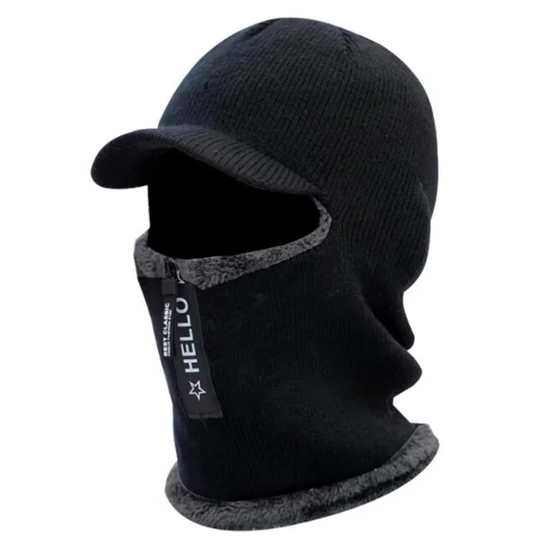 AliExpress NONE Unisex Winter Warm Facial Protection Hat Thickened Knitted Cycling Hat Warm and Cold-proof Neck Scarf Hood Windproof Sun Hats