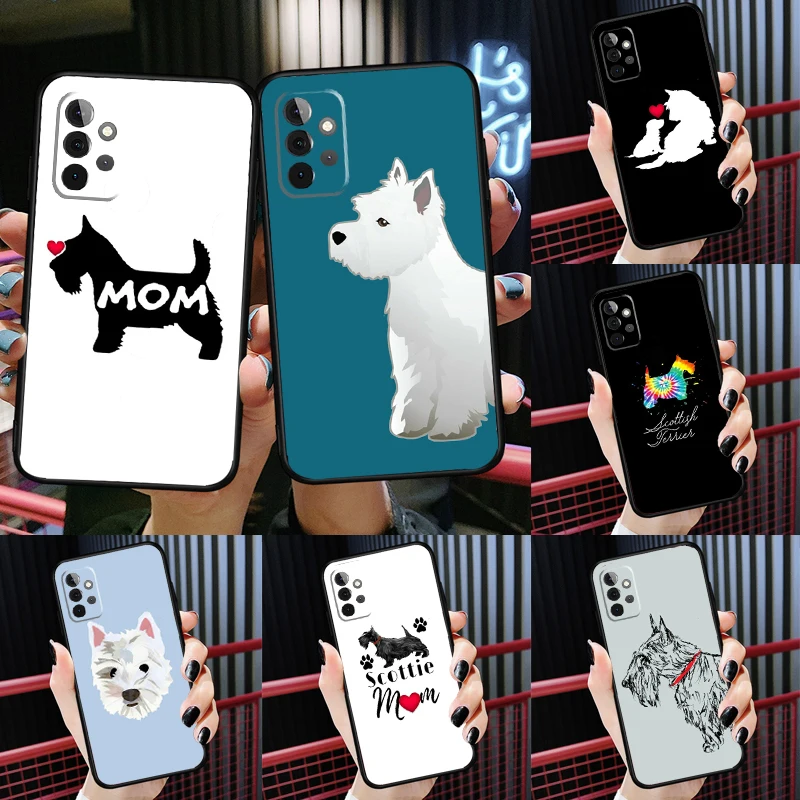 Westie Scottie Scottish Terrier Case For Samsung Galaxy A54 A34 A24 A14 A73 A53 A33 A23 A13 A52 A32 A22 A12 A51 A71 Cover