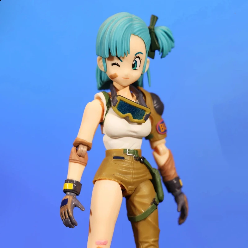 Figura de ação Dragon Ball Super – Jovem Bulma com peças móveis, ideal para colecionadores e fãs de anime e bonecos de ação