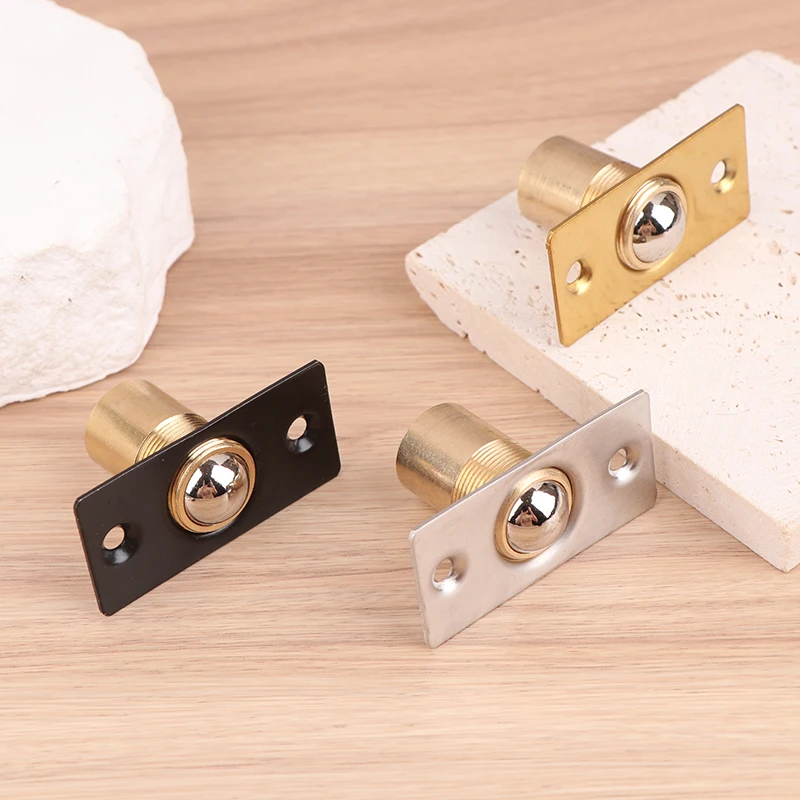 

1 Set Adjustable Spring Ball Catch Latch Secure Cabinet Door Clasp With Strike Plate And Screws For Closets And Cabinets