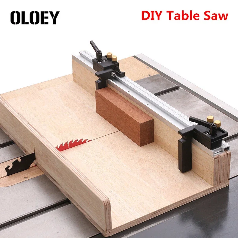 300-500mm T Track  Limiter Aluminum Alloy with  Movable Scale 45 Chute Slot  Alloy Woodworking Saw Table Miter Workbench Tool