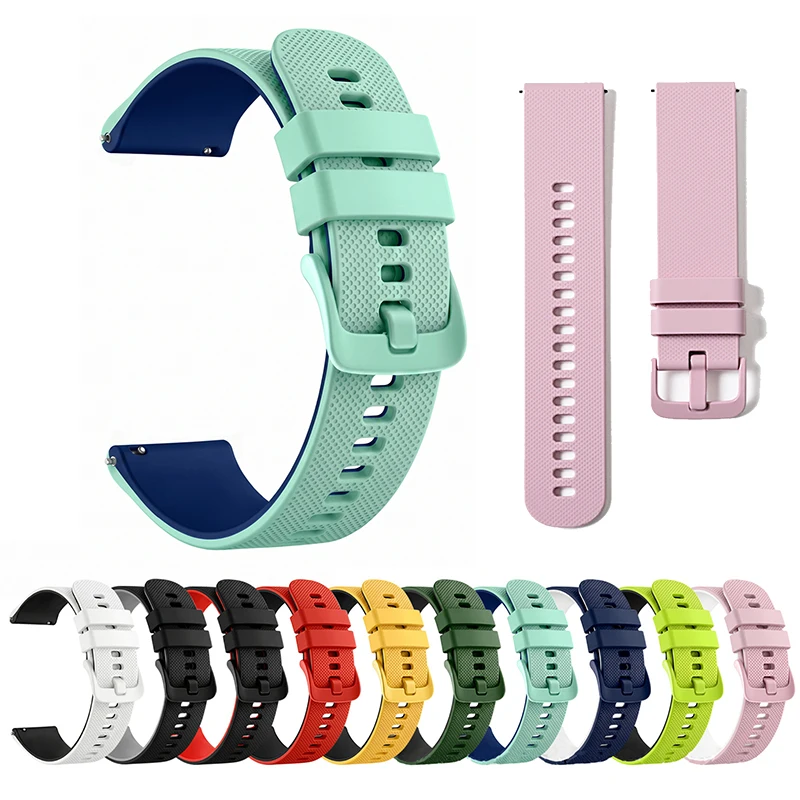 20mm 22mm Silikon-Sportuhrenarmband Schnellverschluss Wasserdicht Herren Damen Zweifarbig Universelles Gummi-Ersatzarmband