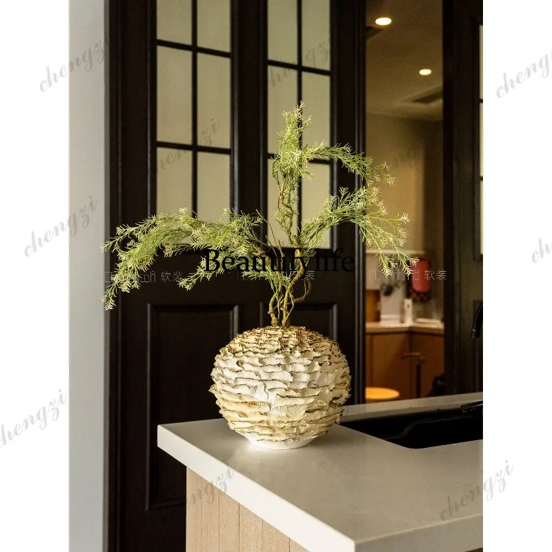 Handmade pleated art flower device modern simple home living room advanced ornament
