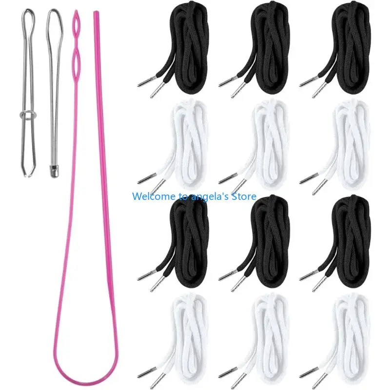 

X4YC High Strength Replacement Cord And Threader For Clothing Waistband Adjustment