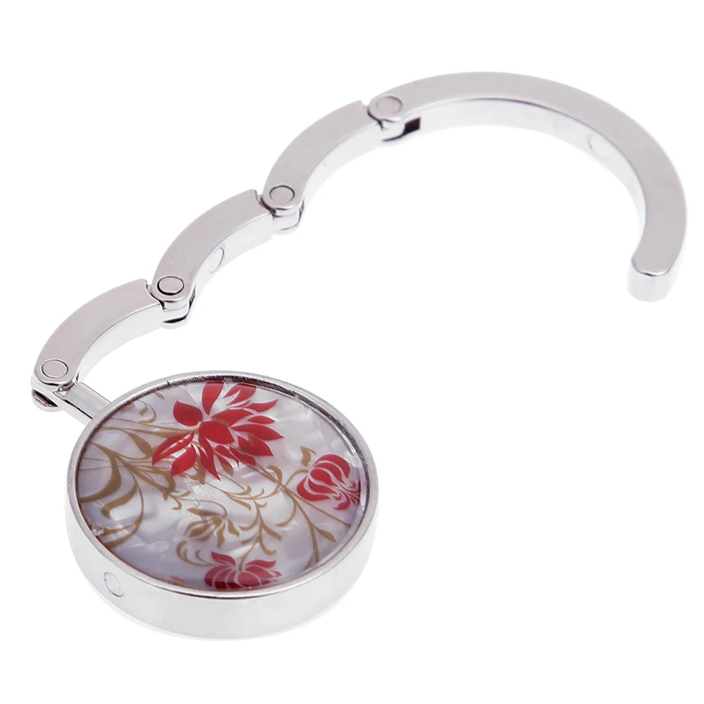 Delicate Foldable Handbag Hanger Portable Instant Bag Hanger Creatiee Stylish Landscape Pattern for Table Desk for Women Girl