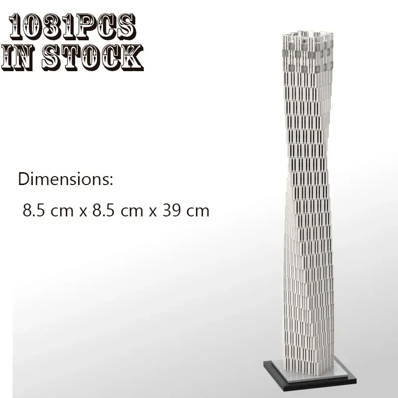 

MOC-152436 Building Blocks Dubai Cayan Tower Infinity Tower City View Architectural Creative Toy DIY Birthday Christmas Gift