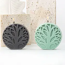 Relief Twig Round Candle Silicone Mold Tree Of Life Candle Mold Homemade Aromatherapy Plaster Pendant Home Decoration Artifact