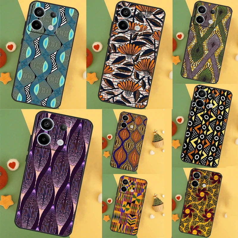  African Style Fabric Print Case For Xiaomi Redmi Note 9 10 11 12 13 Pro Plus 12S 11S 10S 9S Remdi 12 13 C 9C 10C Cover