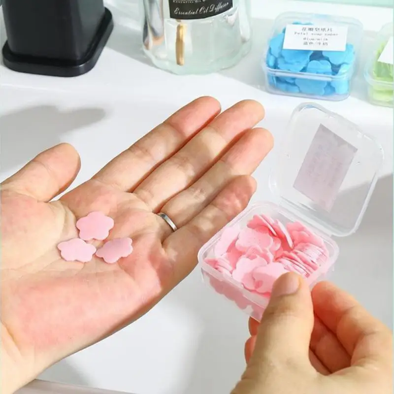 1/3/5PCS Box Portable Hand Washing Toilet Soap Slice Disposable Petal Soaps Flakes Skin Friendly Fresh Soap Paper Household