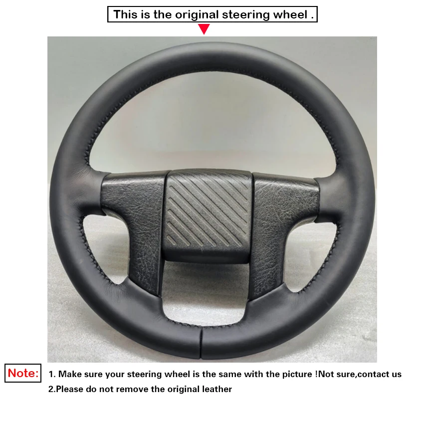 Black Faux Leather Car Steering Wheel Cover For Volkswagen VW MK2 Golf II 2 GTI Corrado 1984-1999