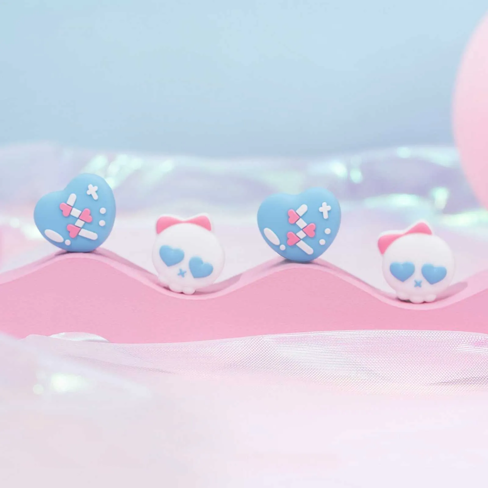 Geeks hare Daumen griff kappen für Nintendo Switch/oled/Lite 4 Stück Silikon Joy-Con Controller Daumens tiel ns Zubehör Punk Schädel