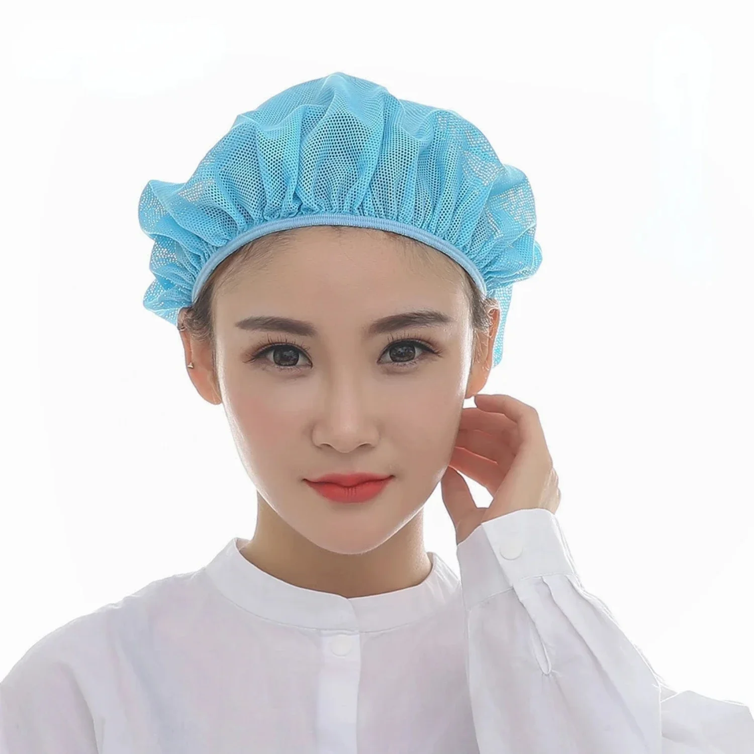 Comfortable and practical elastic mesh work hats - versatile and elegant headwear for men and women in cafe, restaurant, kitchen