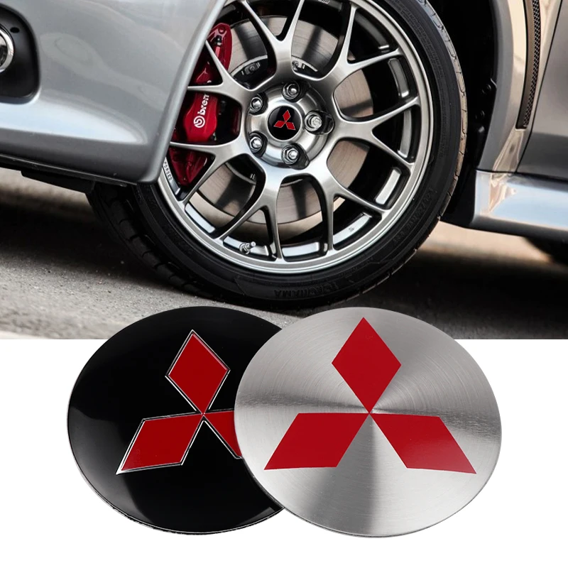 4 Uds 56mm cubierta de neumático de coche pegatina tapa de cubo central de rueda pegatina para MITSUBISHI Ralliart Lancer competición Outlander ASX