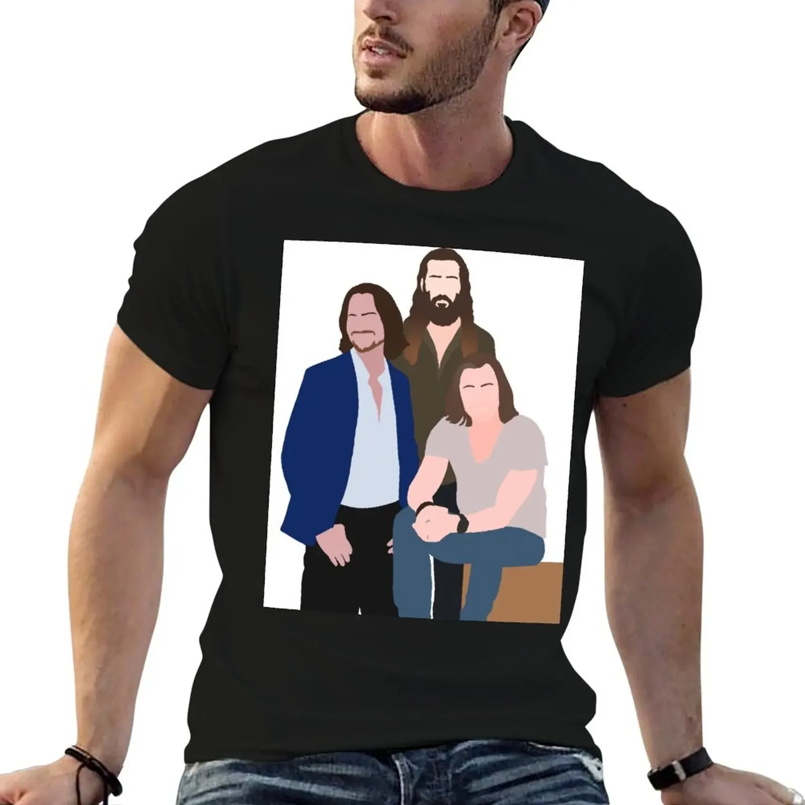 

Tim Foust, Geoff Castellucci and Avi Kaplan Graphic Design T-Shirt quick drying summer top compression shirt men